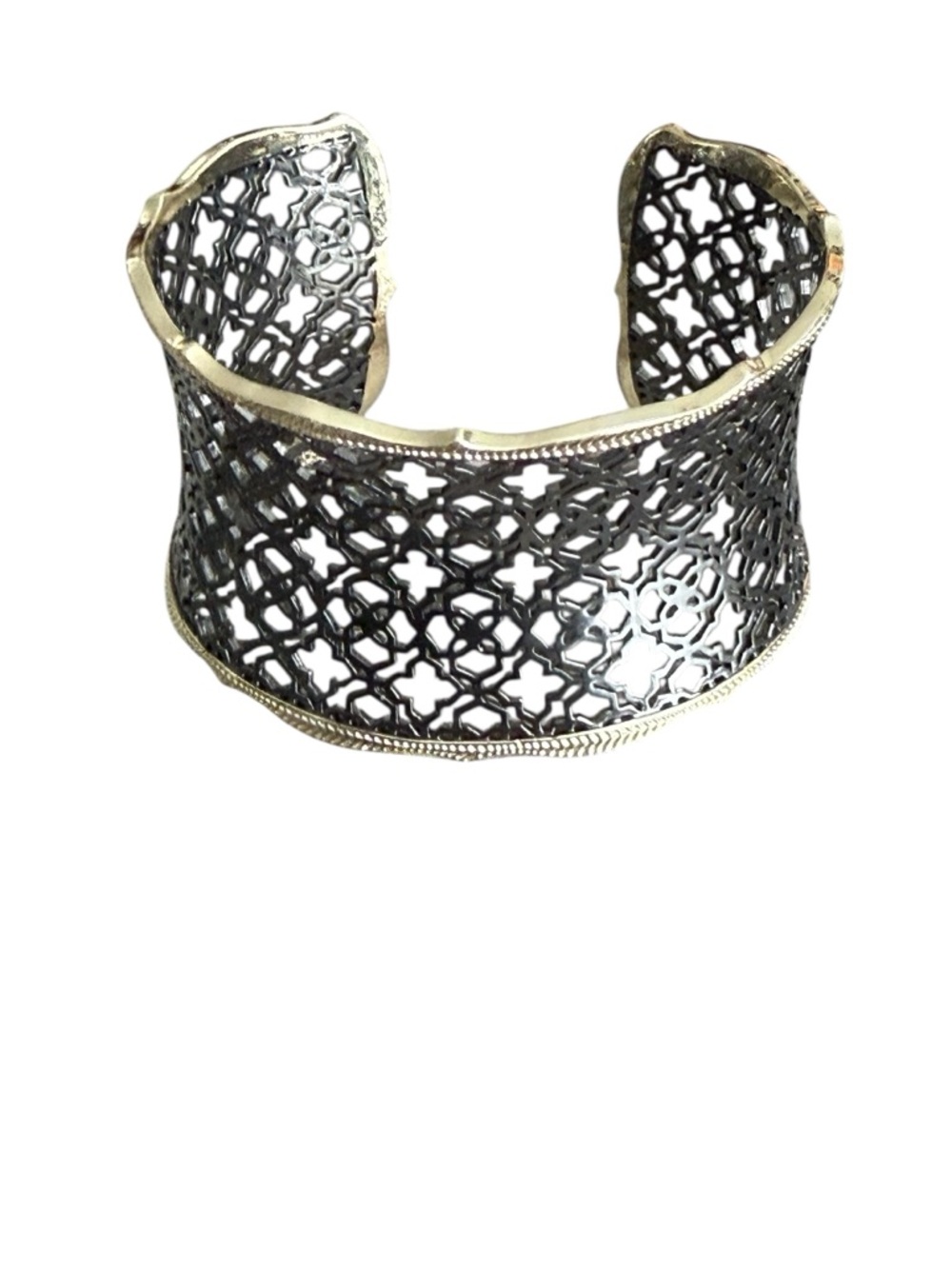 Kendra Scott Candice Cuff Filigree Bracelet TwoTone Gunmetal/gold NWOT.